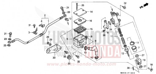 MAITRE-CYLINDRE FREIN AR. CYLINDRE NX650M de 1991